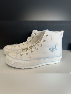 Converse Chuck Taylor Lift Hi Top Platform 'Tiny Tattoos' Butterfly Size 9 NEW